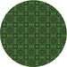 Square Patterned Dark Forest Green Rug, pat3717grn