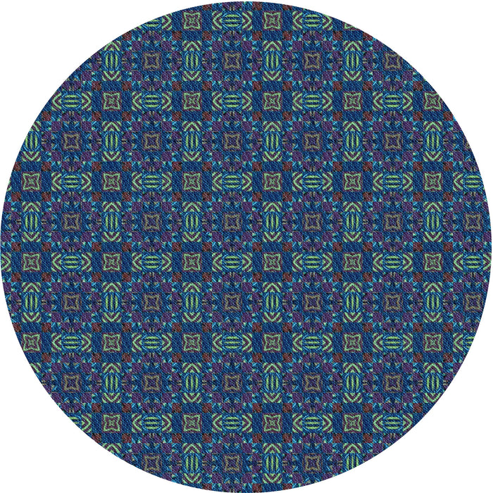 Square Patterned Glacial Blue Ice Blue Rug, pat3717lblu