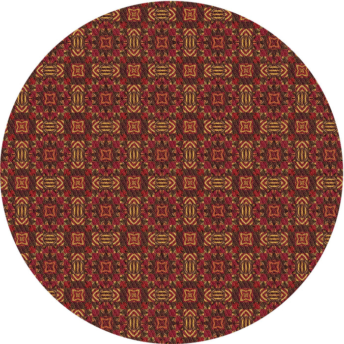 Square Patterned Cranberry Red Rug, pat3717org