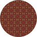 Square Patterned Cranberry Red Rug, pat3717org