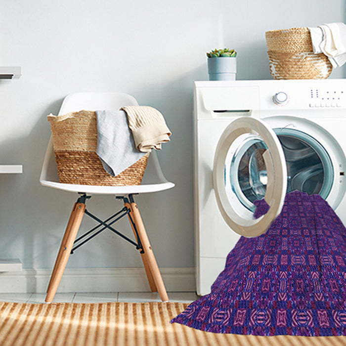 Machine Washable Transitional Bright Purple Rug in a Washing Machine, wshpat3717pur