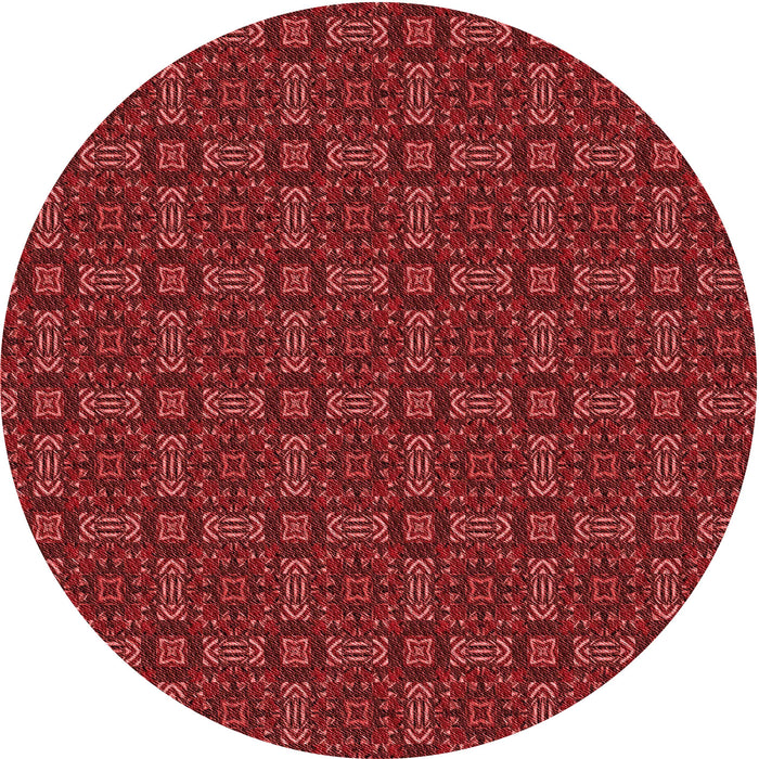 Square Patterned Red Rug, pat3717rd