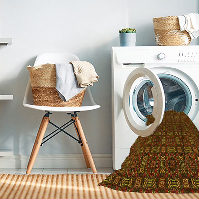 Machine Washable Transitional Dark Red Rug in a Washing Machine, wshpat3717yw