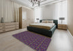 Machine Washable Transitional Plum Velvet Purple Rug in a Bedroom, wshpat3717