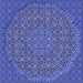 Round Patterned Sky Blue Rug, pat3718blu