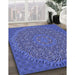 Machine Washable Transitional Sky Blue Rug in a Family Room, wshpat3718blu