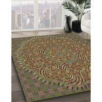 Patterned Red Brown Rug, pat3718brn