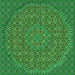 Round Patterned Neon Green Rug, pat3718grn