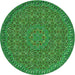 Square Machine Washable Transitional Neon Green Rug in a Living Room, wshpat3718grn