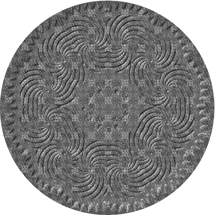 Square Machine Washable Transitional Gunmetal Gray Rug in a Living Room, wshpat3718gry