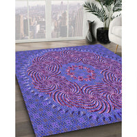 Patterned Bright Purple Rug, pat3718pur