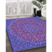 Patterned Bright Purple Rug in Family Room, pat3718pur