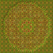 Round Patterned Pistachio Green Rug, pat3718yw