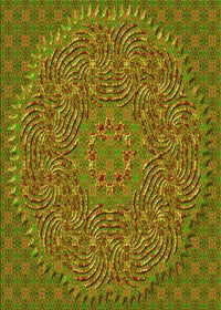 Machine Washable Transitional Pistachio Green Rug, wshpat3718yw