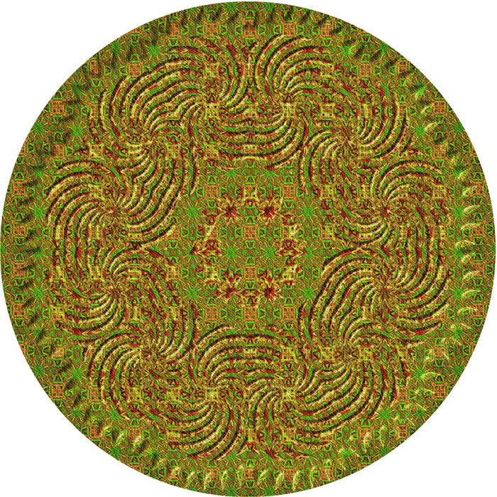 Square Patterned Pistachio Green Rug, pat3718yw