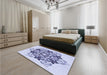 Patterned Blue Rug in a Bedroom, pat3719blu