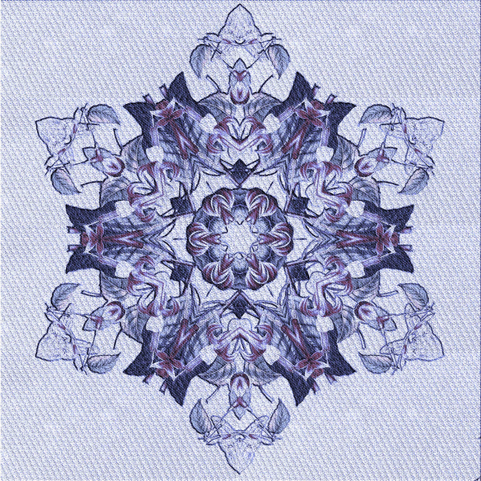 Round Patterned Blue Rug, pat3719blu