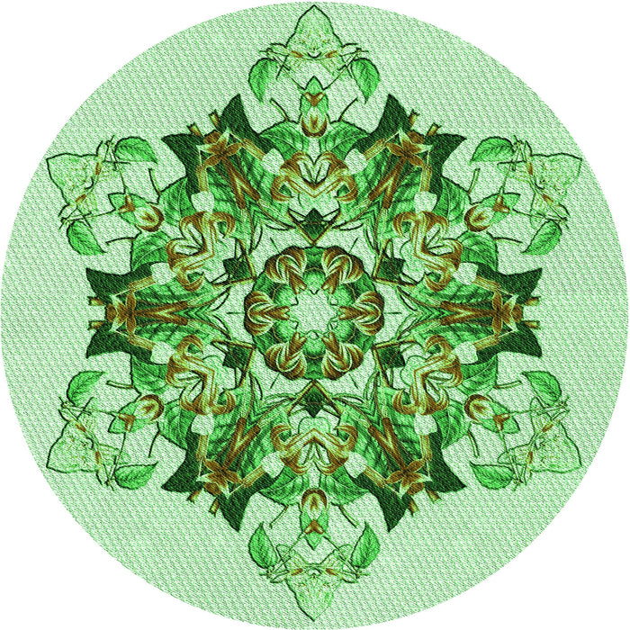 Square Patterned Light Green Rug, pat3719grn