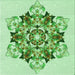 Round Patterned Light Green Rug, pat3719grn