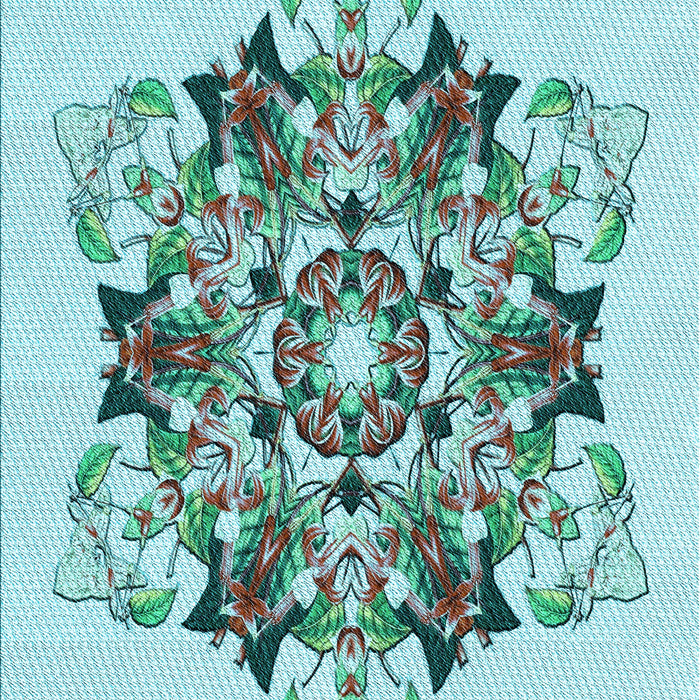 Machine Washable Transitional Light Aquamarine Green Rug, wshpat3719lblu