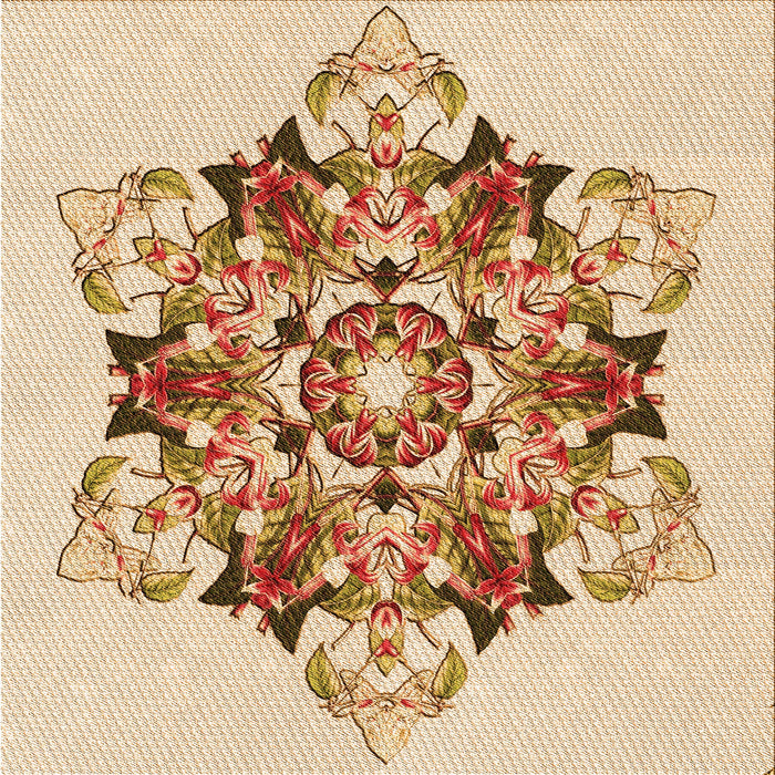 Round Patterned Golden Blonde Gold Rug, pat3719org