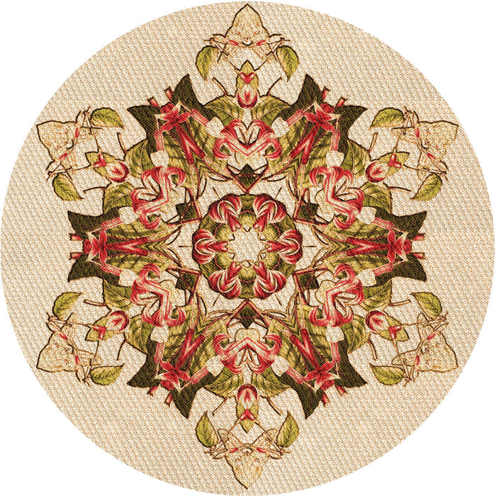 Square Patterned Golden Blonde Gold Rug, pat3719org