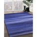 Machine Washable Transitional Sapphire Blue Rug in a Family Room, wshpat372blu