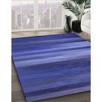 Patterned Sapphire Blue Rug, pat372blu