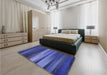 Patterned Sapphire Blue Rug in a Bedroom, pat372blu