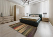 Patterned Copper Brown Rug in a Bedroom, pat372brn