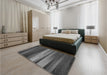 Patterned Gray Rug in a Bedroom, pat372gry