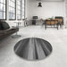 Round Patterned Gray Rug in a Office, pat372gry