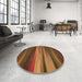 Round Patterned Red Brown Rug in a Office, pat372org