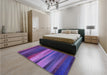 Patterned Bright Purple Rug in a Bedroom, pat372pur