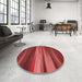 Round Patterned Red Rug in a Office, pat372rd