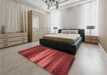 Patterned Red Rug in a Bedroom, pat372rd