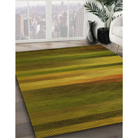 Patterned Dark Golden Brown Rug, pat372yw