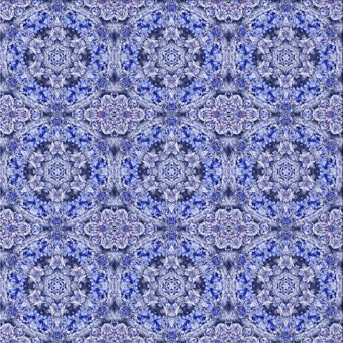 Round Patterned Jeans Blue Rug, pat3720blu