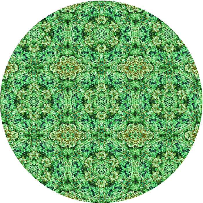 Square Machine Washable Transitional Green Rug in a Living Room, wshpat3720grn