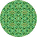 Square Patterned Green Rug, pat3720grn