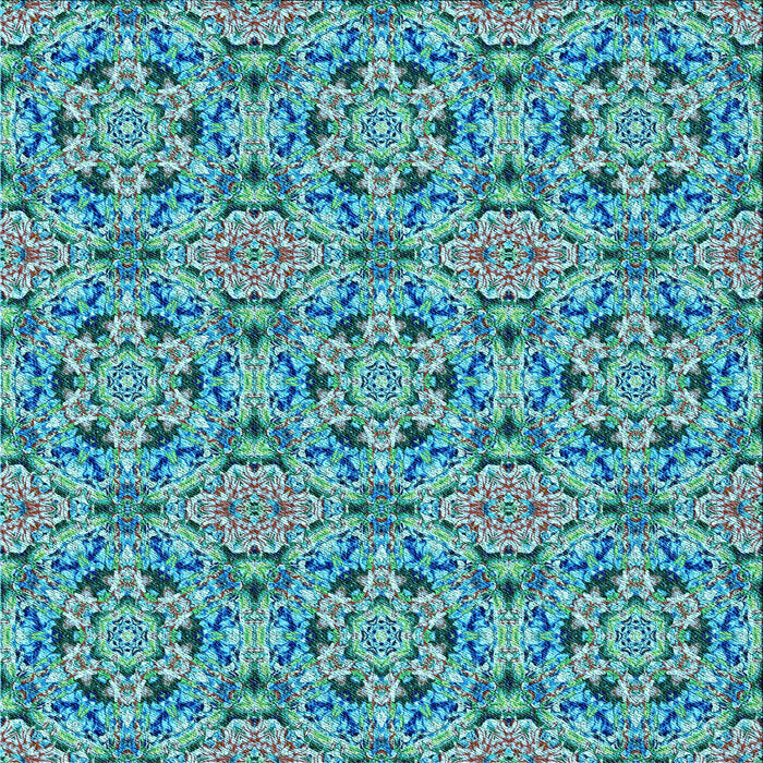 Round Patterned Turquoise Green Rug, pat3720lblu