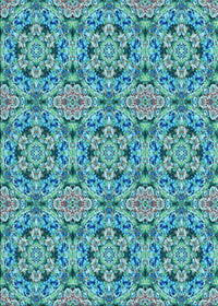 Machine Washable Transitional Turquoise Green Rug, wshpat3720lblu