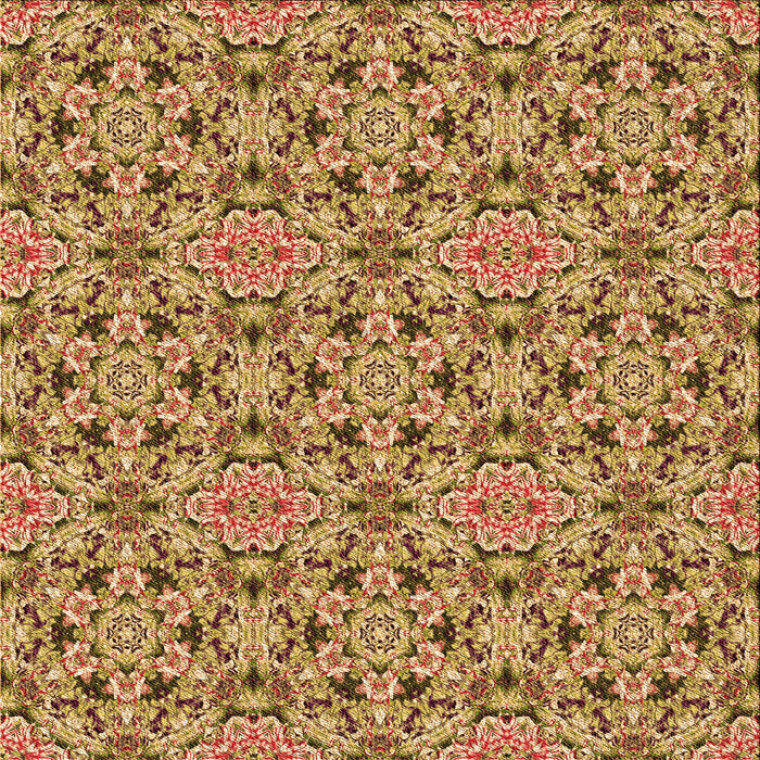 Round Patterned Orange Rug, pat3720org