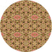 Square Patterned Orange Rug, pat3720org