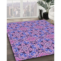 Patterned Bright Lilac Purple Rug, pat3720pur