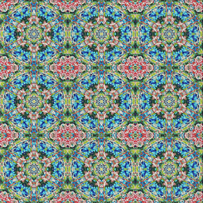 Square Patterned Blue Green Modern Rug, pat3720