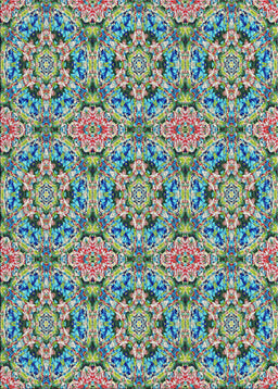 Patterned Blue Green Modern Rug, pat3720