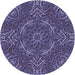 Square Patterned Plum Purple Rug, pat3721blu