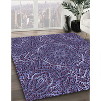 Patterned Plum Purple Rug, pat3721blu