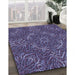 Patterned Plum Purple Rug in Family Room, pat3721blu